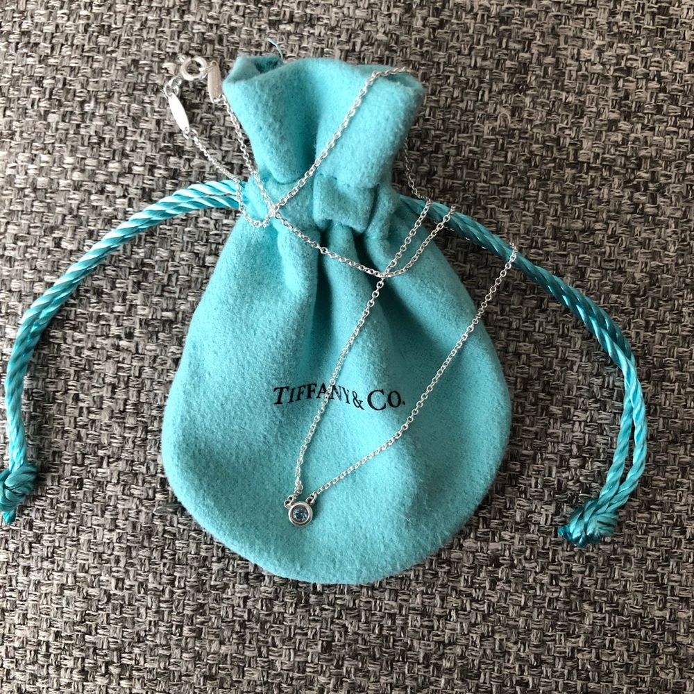 Tiffany & Co DBTY Aquamarine 16” Sterling Silver